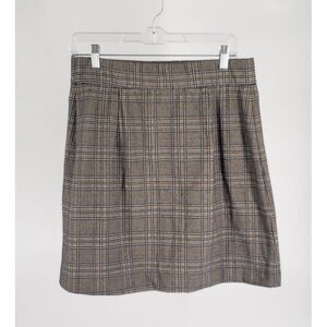 Anthropologie Maison‎ d'Amelie Skirt Size 8 Check Windowpane Dual Pleated
